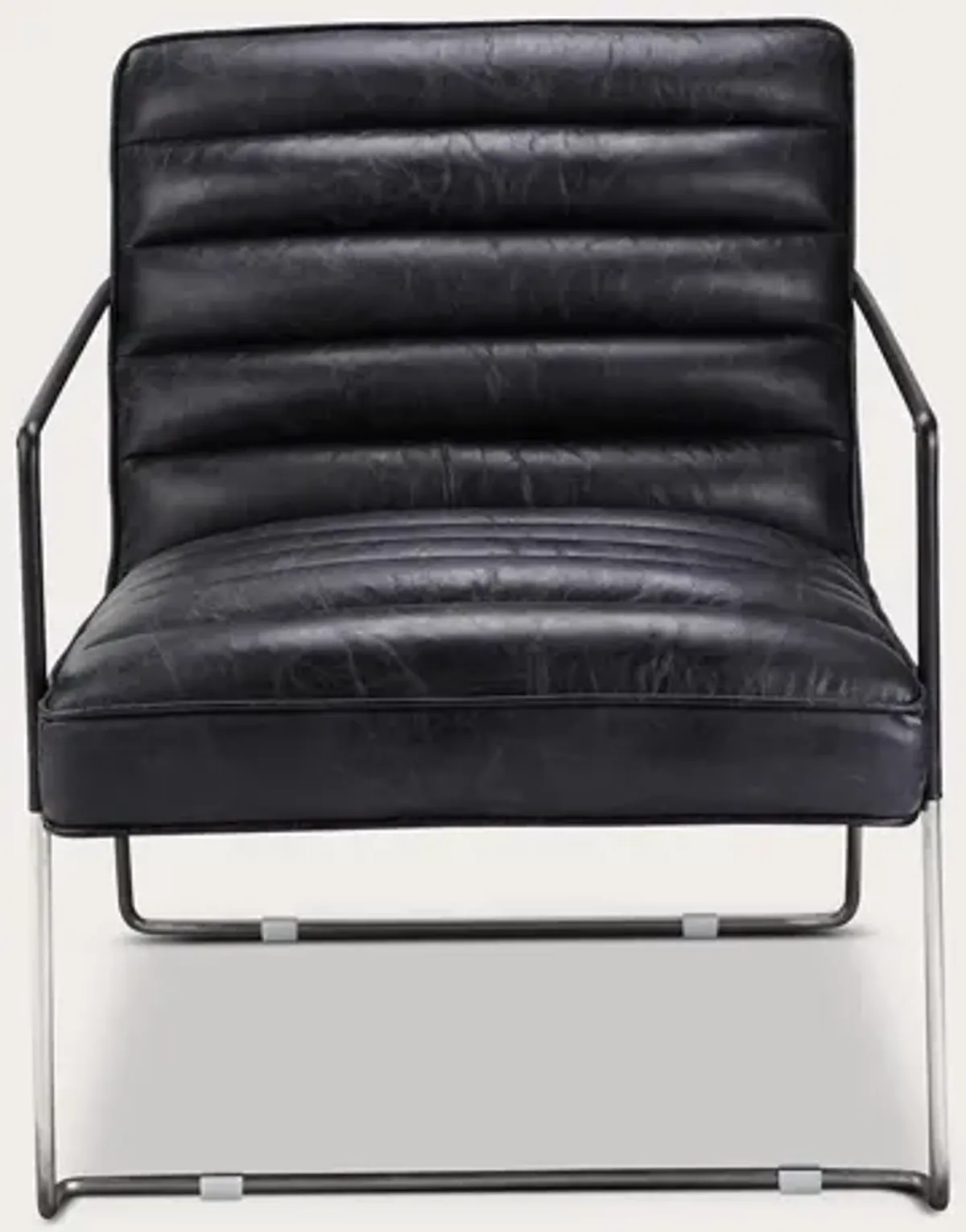 Moe's Furniture Desmond Onyx Black Genuine Leather Club Chair