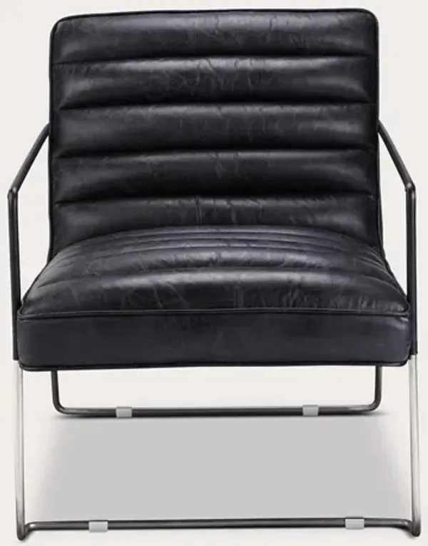 Moe's Furniture Desmond Onyx Black Genuine Leather Club Chair