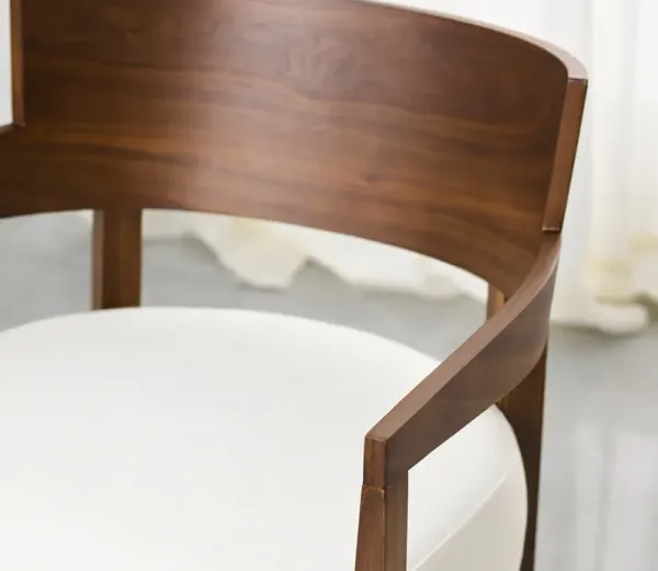 Moe's Furniture Volta Cream White Fabric Seat Armchair