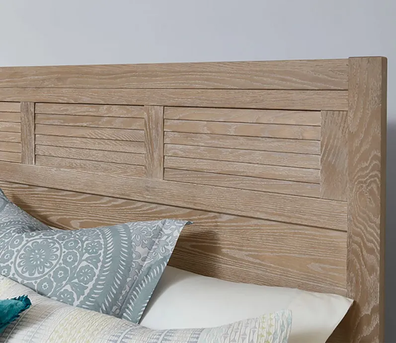 Vaughan Bassett Passageways Louvered Headboard - Oyster - Queen