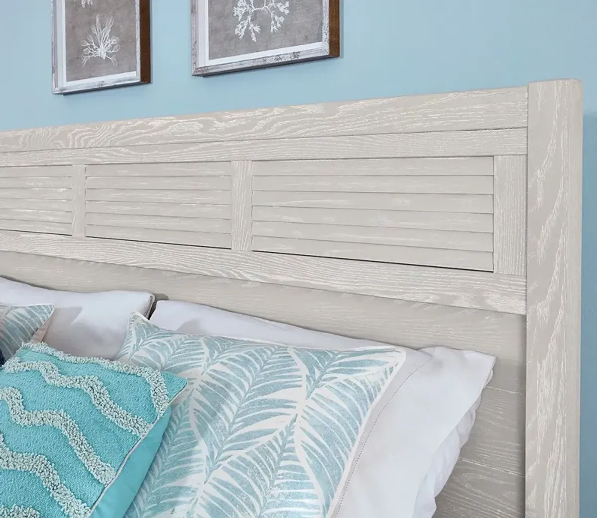 Vaughan Bassett Passageways Louvered Headboard - Oyster - Queen