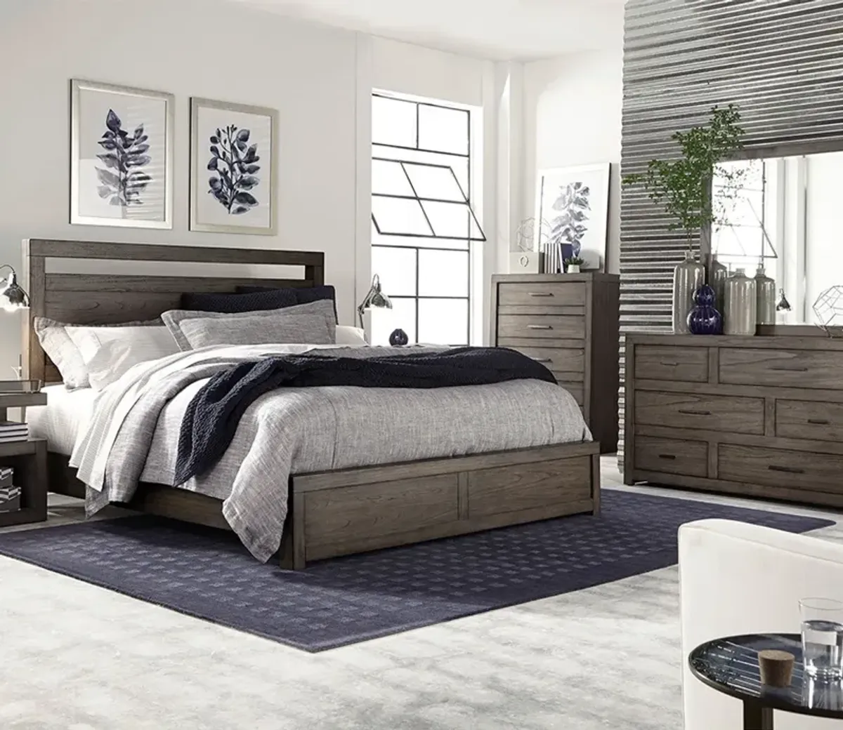 Aspen Home Modern Loft Panel Bed - Gray - King