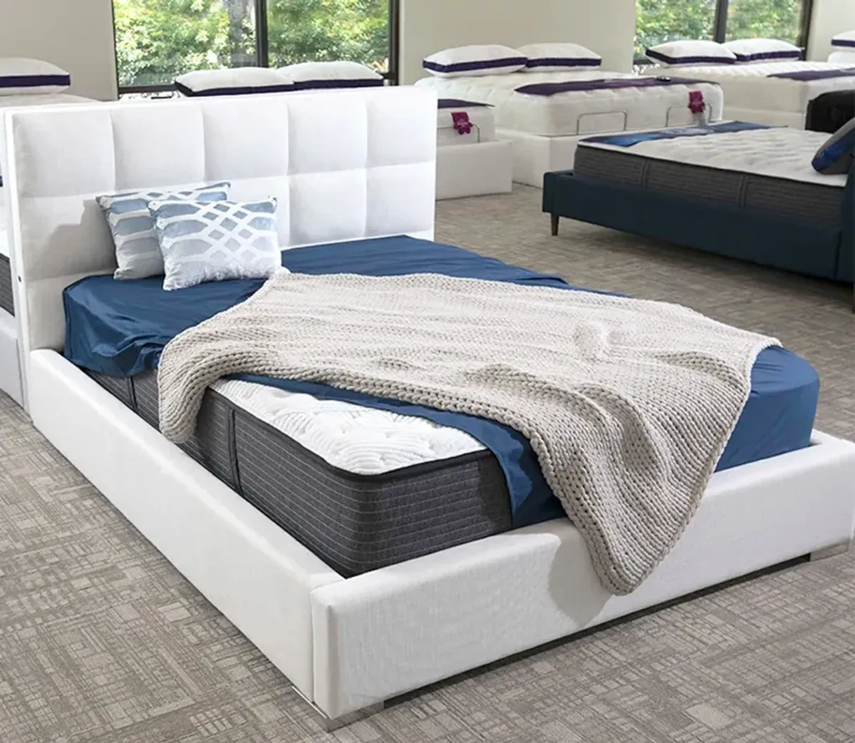 City Mattress Kenzi Upholstered Bed - Ivory - King