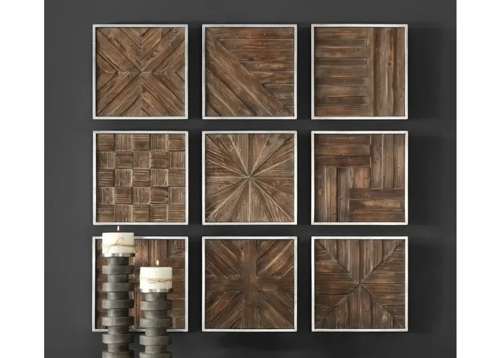 Uttermost Bryndle Rustic Wooden Squares