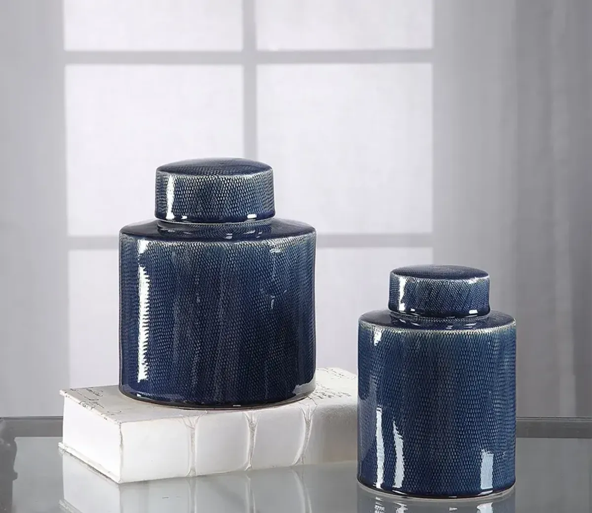 Uttermost Saniya Blue Containers Set of 2