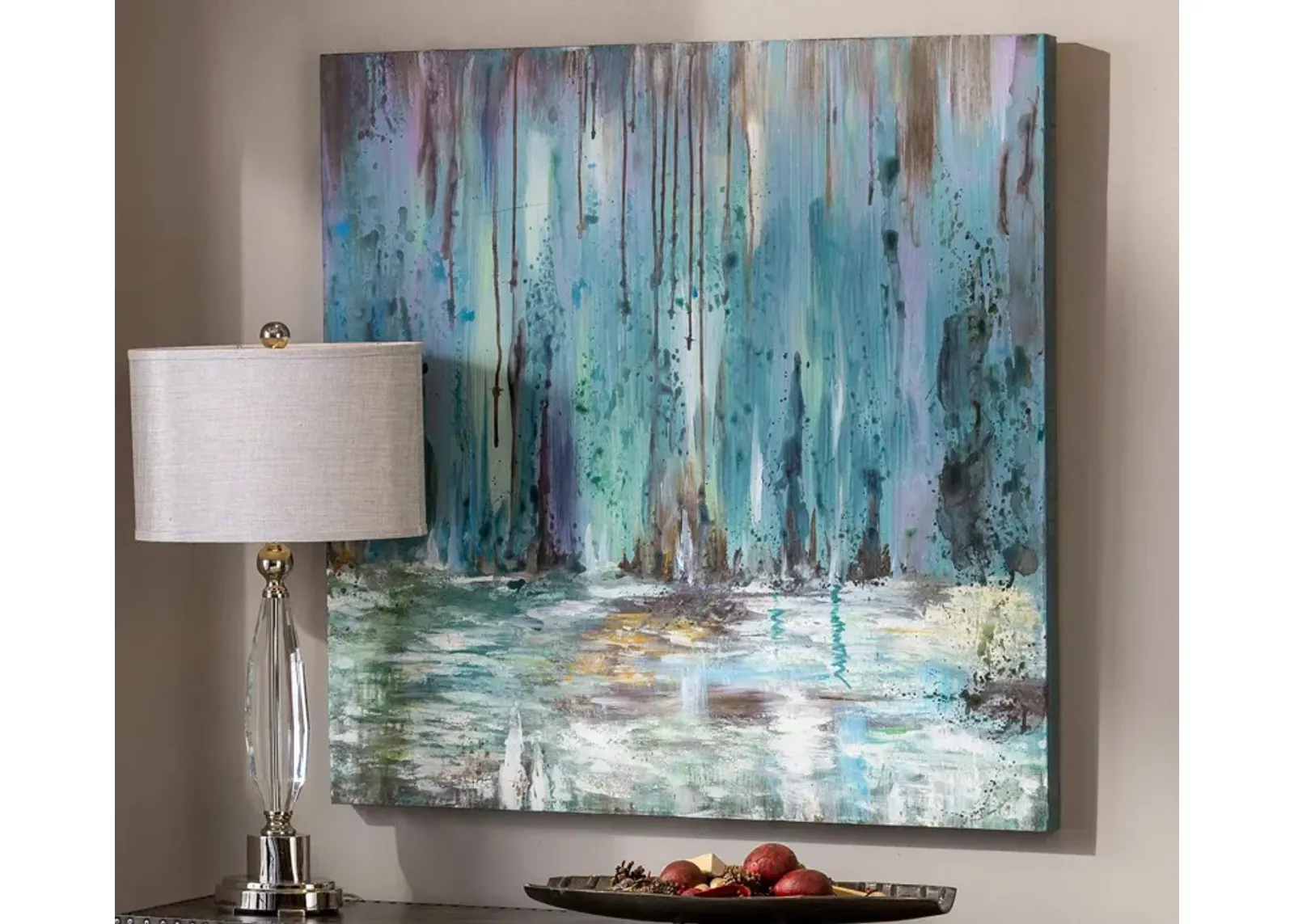 Uttermost Blue Waterfall Hand Painted Canvas