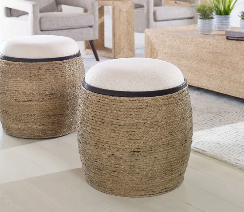 Uttermost Island Straw Accent Stool