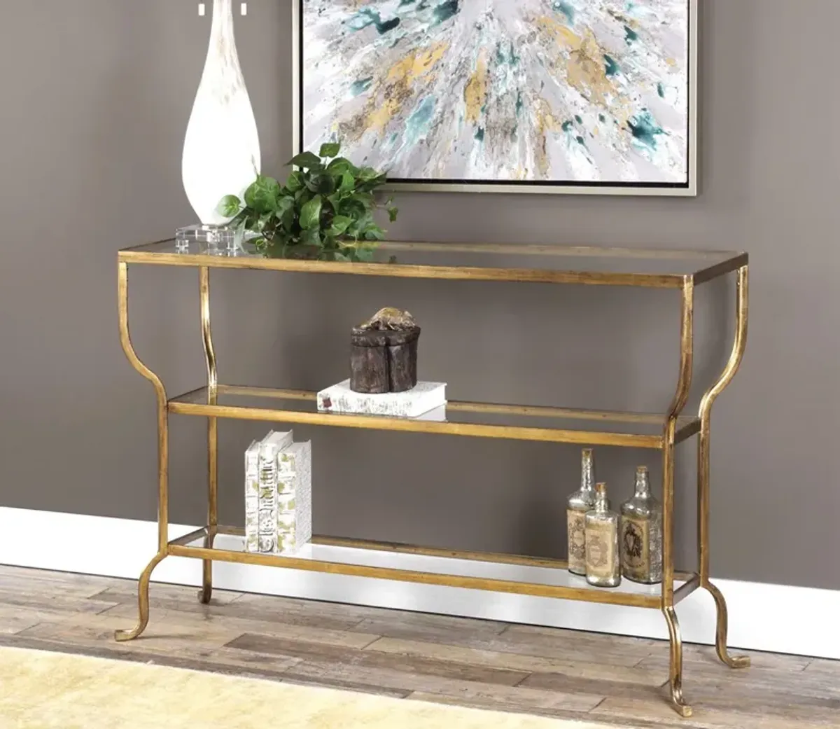 Uttermost Deline Gold Console Table