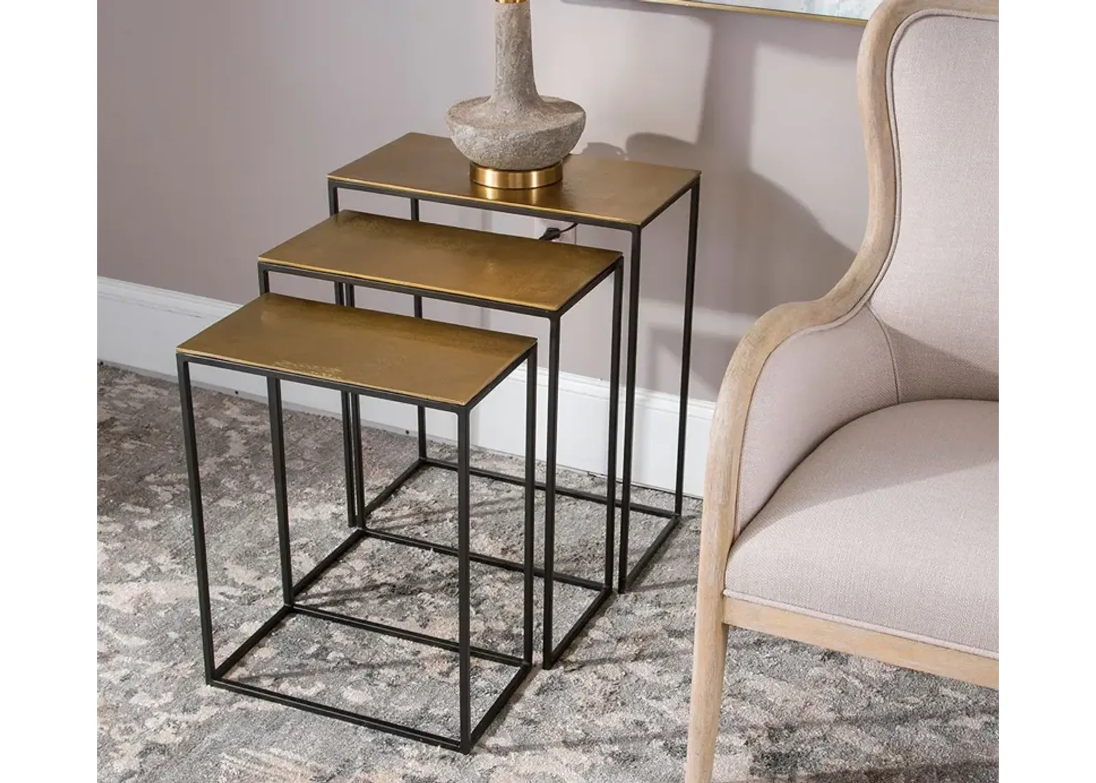 Uttermost Coreene Gold Nesting Tables Set of 3