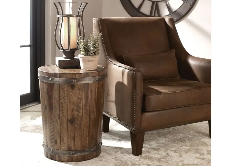 Uttermost Ceylon Wine Barrel Side Table