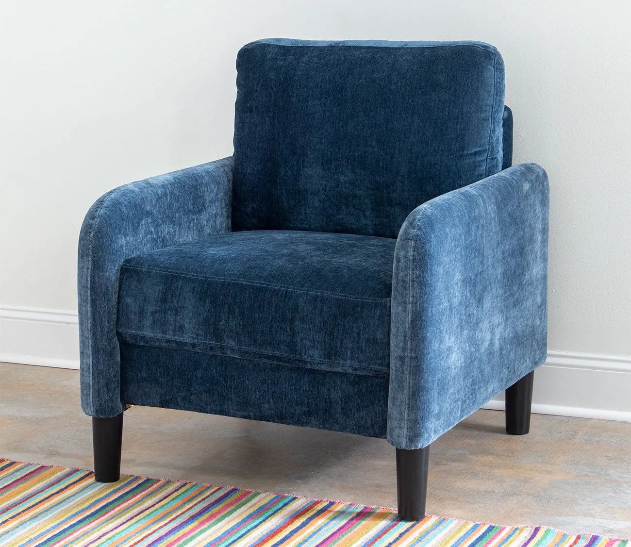 Legacy Classic Everly Blue Velvet Accent Chair