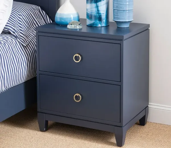Legacy Classic Summerland Poplar Wood 2-Drawer Nightstand - Inkwell Blue