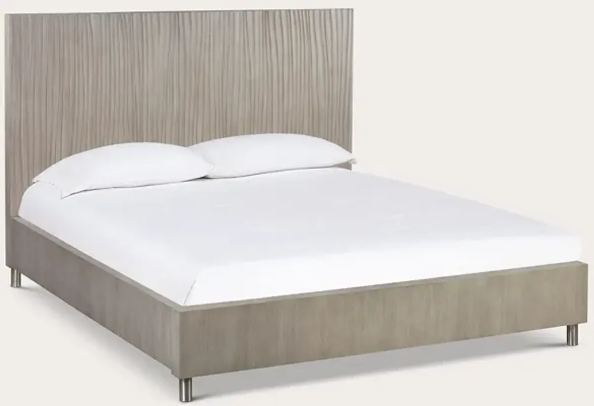 Modus Furniture Argento Oak Platform Bed - Misty Grey - Queen