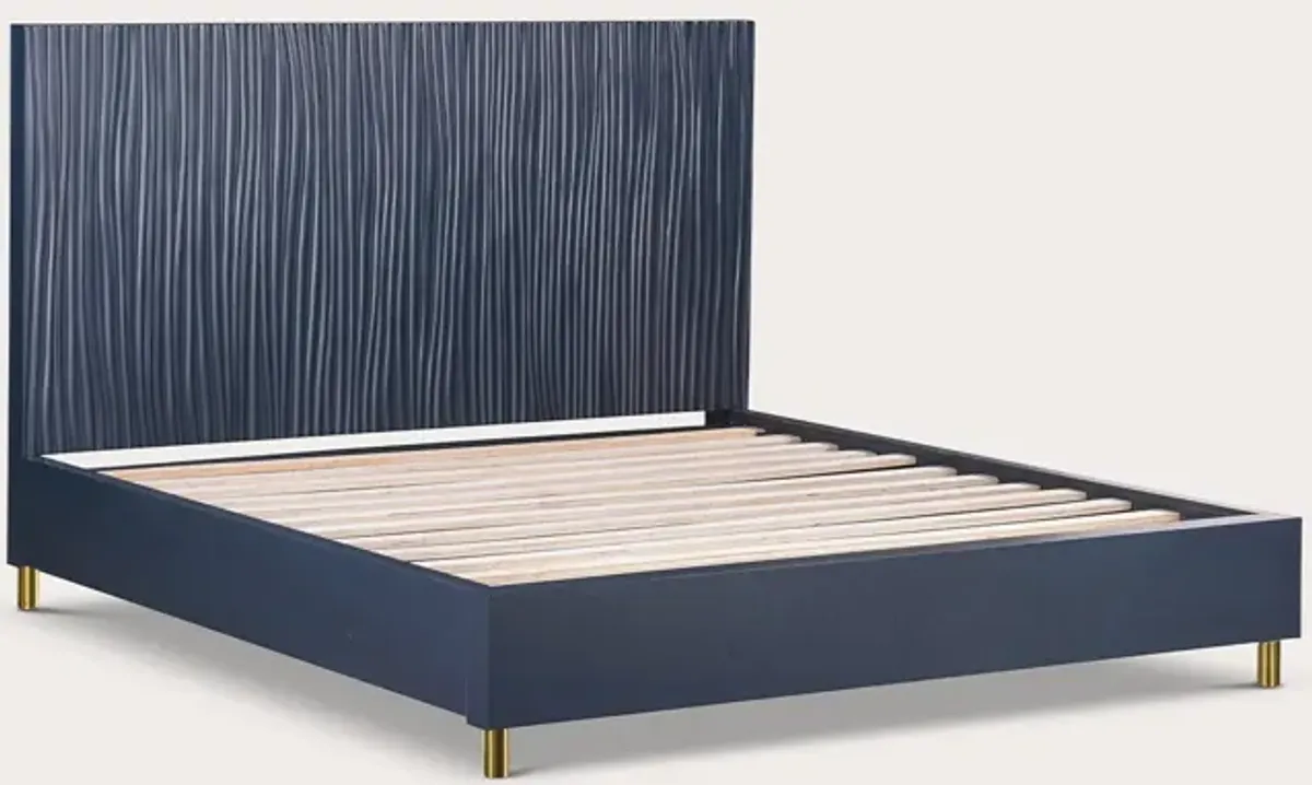 Modus Furniture Argento Oak Platform Bed - Misty Grey - Queen