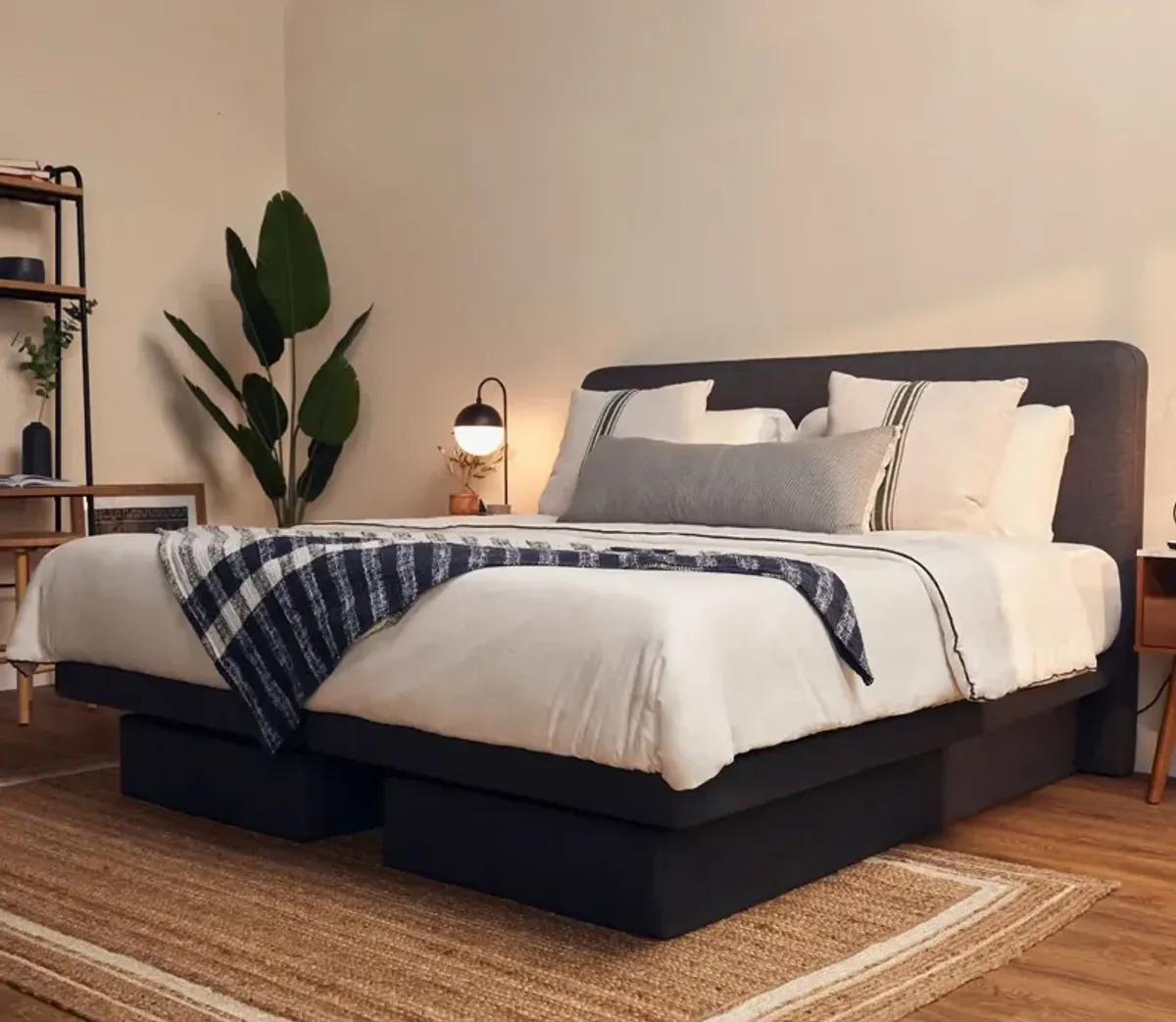 The Dawn House Adjustable Smart Bed - Memory Foam - Slate - Queen