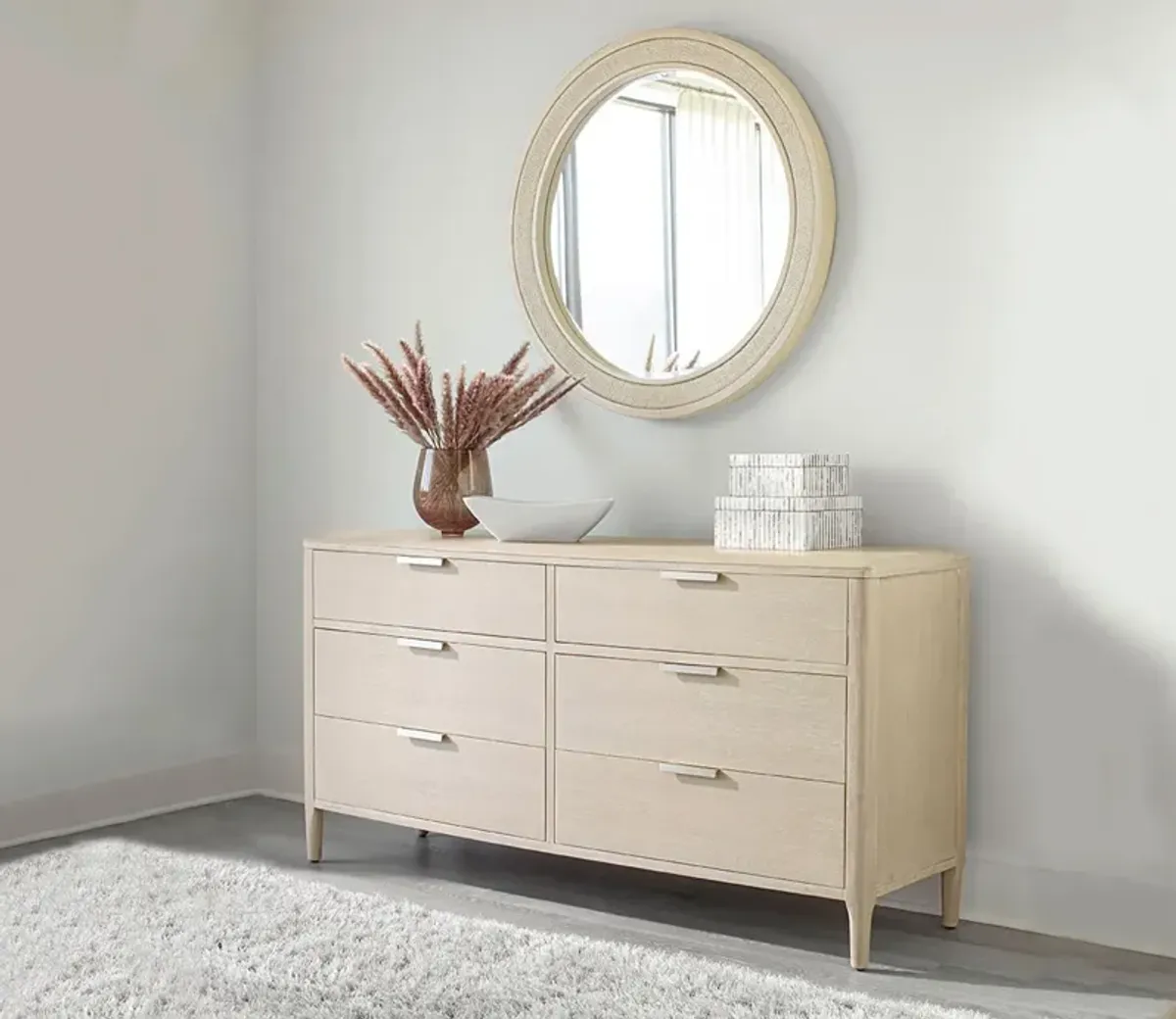 Palmetto Home Payton White Oak 6-Drawer Dresser