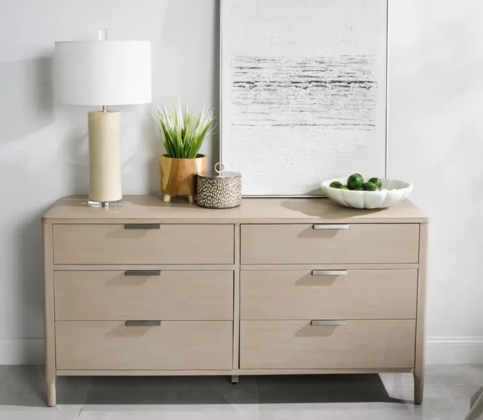 Palmetto Home Payton White Oak 6-Drawer Dresser