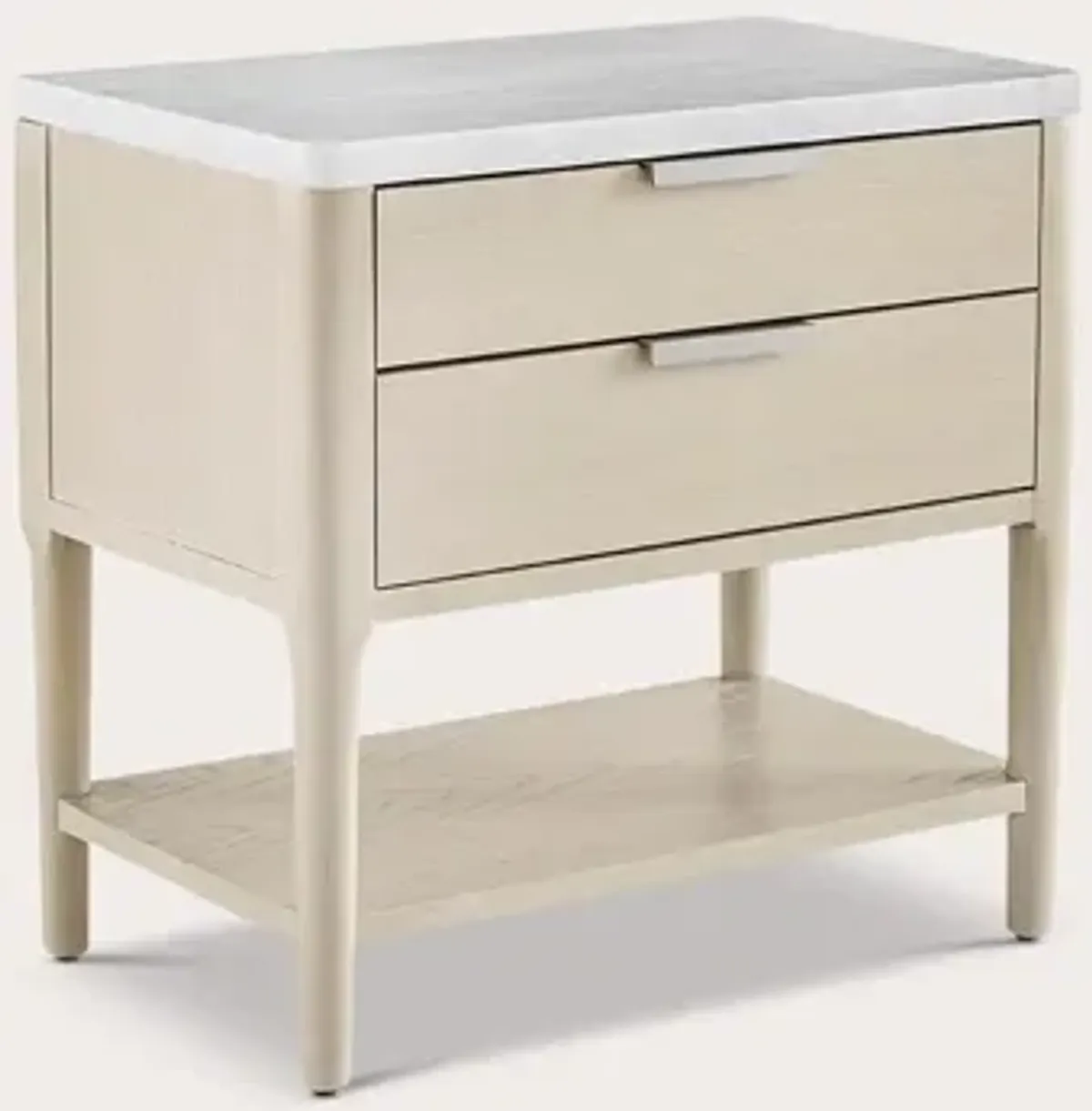 Palmetto Home Payton Marble Top White Oak 2-Drawer Nightstand