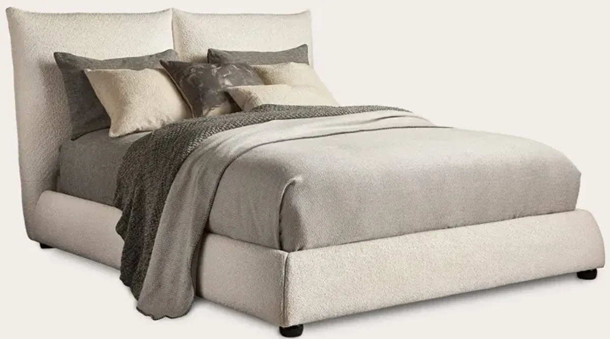 Parker House Cumulus Sherpa Fabric Upholstered Bed - White - King