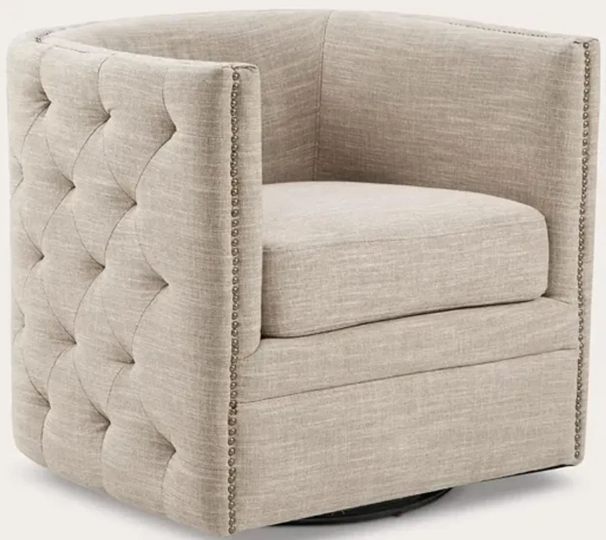 Madison Park Capstone Swivel Accent Chair - Cream