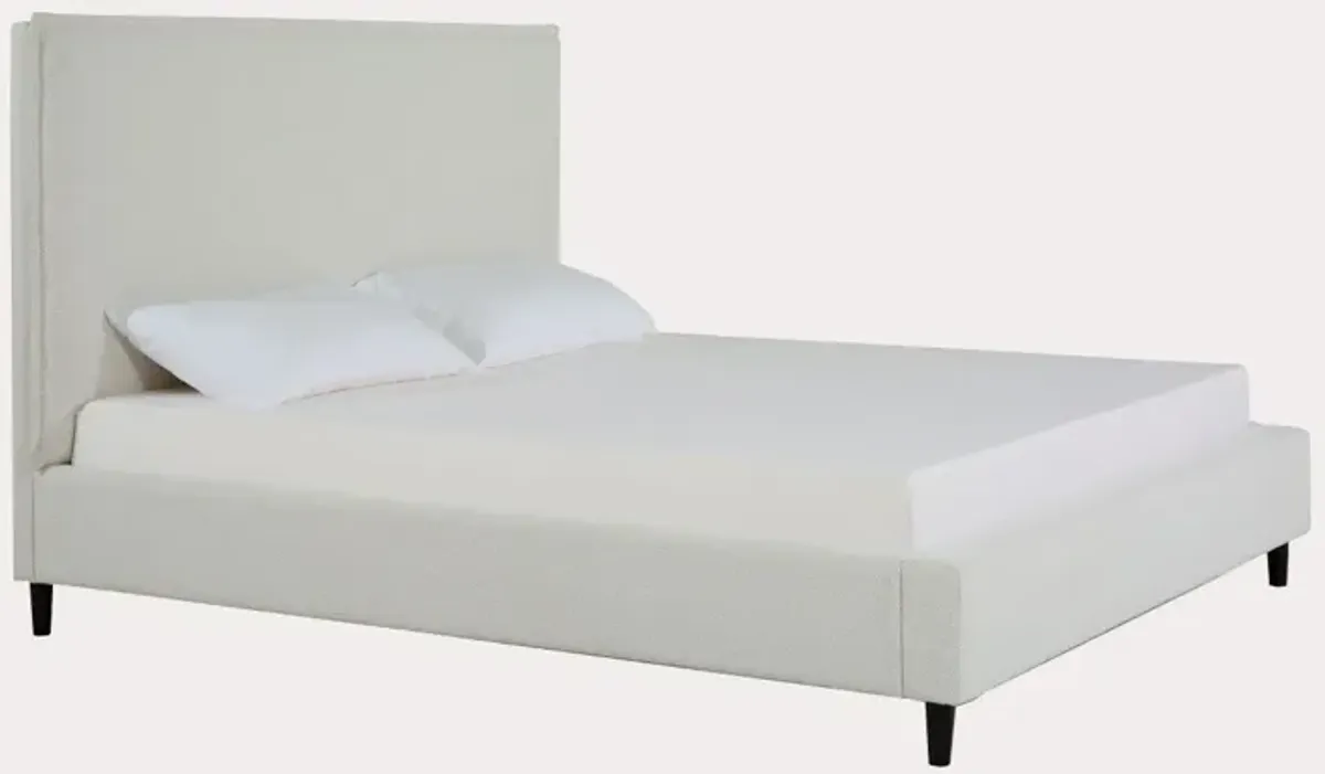 Palliser Sebring Snow Leather Upholstered Panel Bed - King