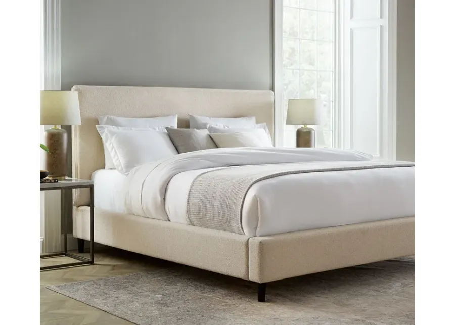 Palliser Sebring Snow Leather Upholstered Panel Bed - King