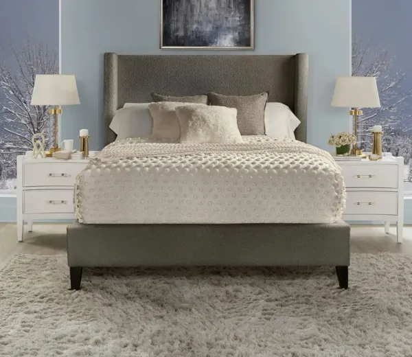 Parker House Angel Boucle Fabric Upholstered Bed - Charcoal - King