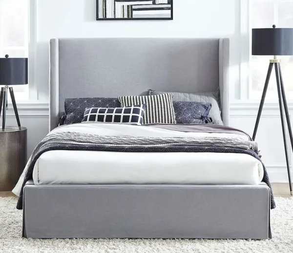 Modus Furniture Cresta Upholstered Skirted Storage Panel Bed - Full