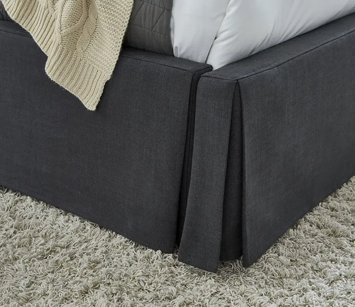 Modus Furniture Cheviot Upholstered Skirted Panel Bed - Full