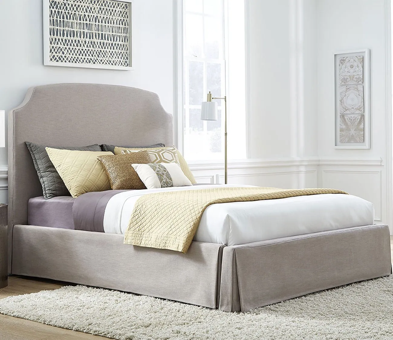 Modus Furniture Laurel Upholstered Skirted Panel Bed - Full