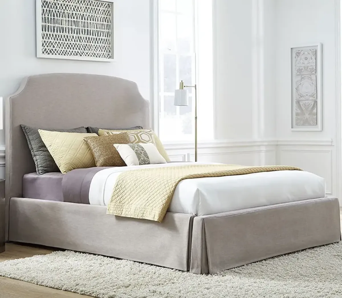 Modus Furniture Laurel Upholstered Skirted Panel Bed - Full