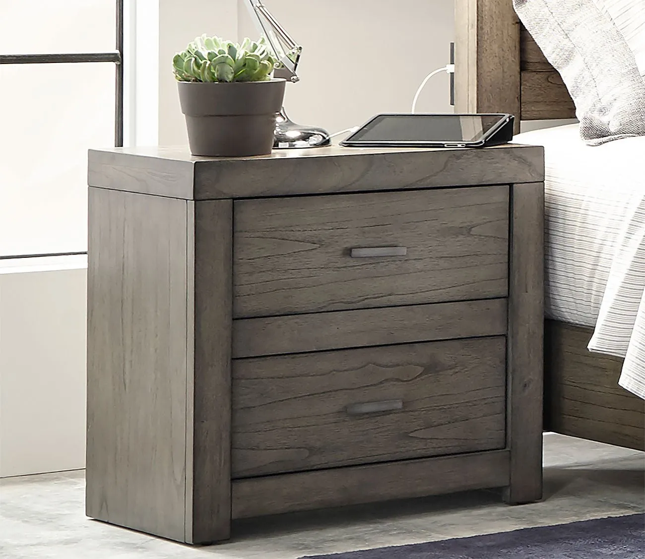 Aspen Home Modern Loft 2-Drawer Nightstand