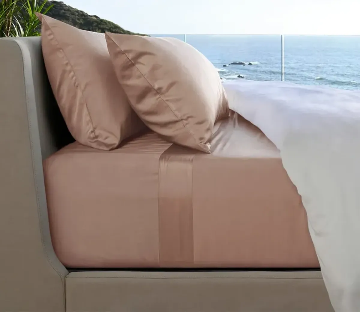 Cariloha Resort Bamboo Bed Sheet Set - Blush - Queen