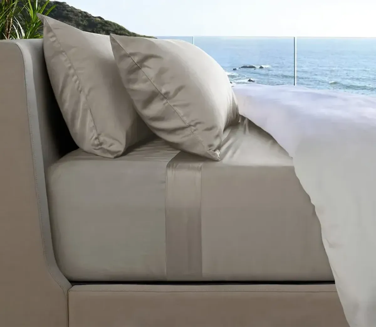 Cariloha Resort Bamboo Bed Sheet Set - Stone - Queen