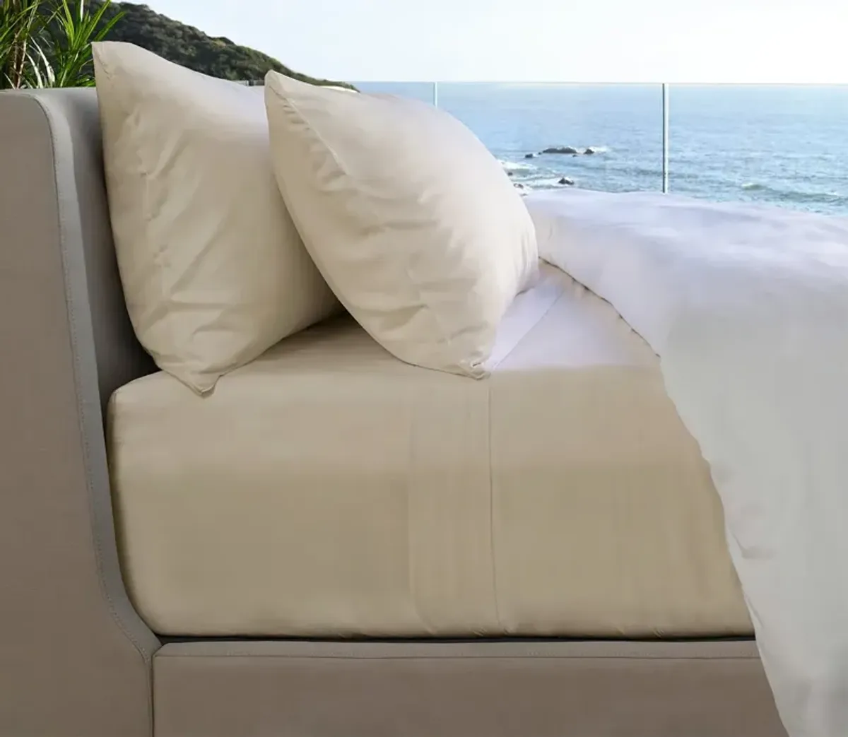 Cariloha Resort Bamboo Bed Sheet Set - Stone - Queen