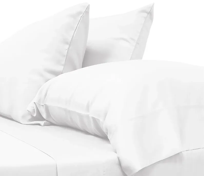 Cariloha Resort Percale Bamboo Bed Sheet Set - White - Queen