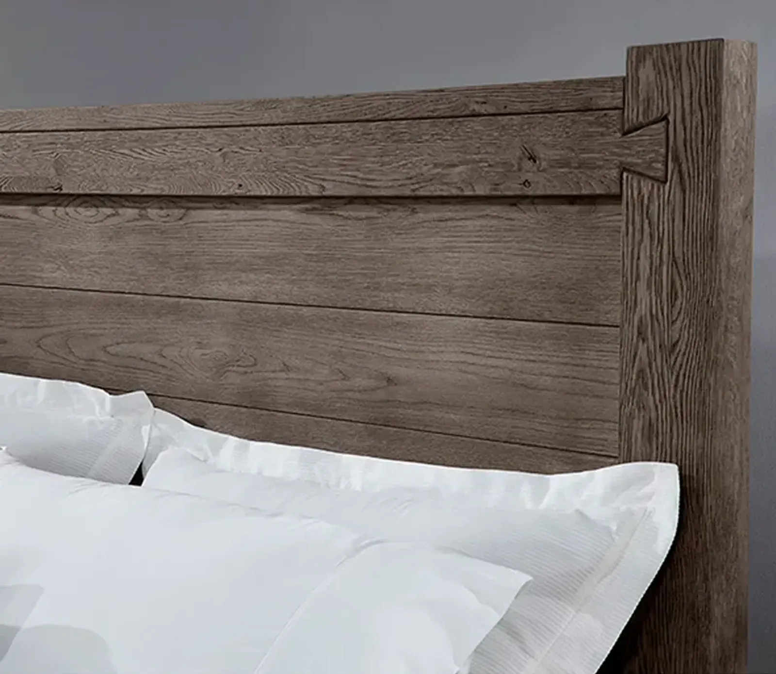 Vaughan Bassett Dovetail Poster Headboard - Mystic Grey Finish - Queen