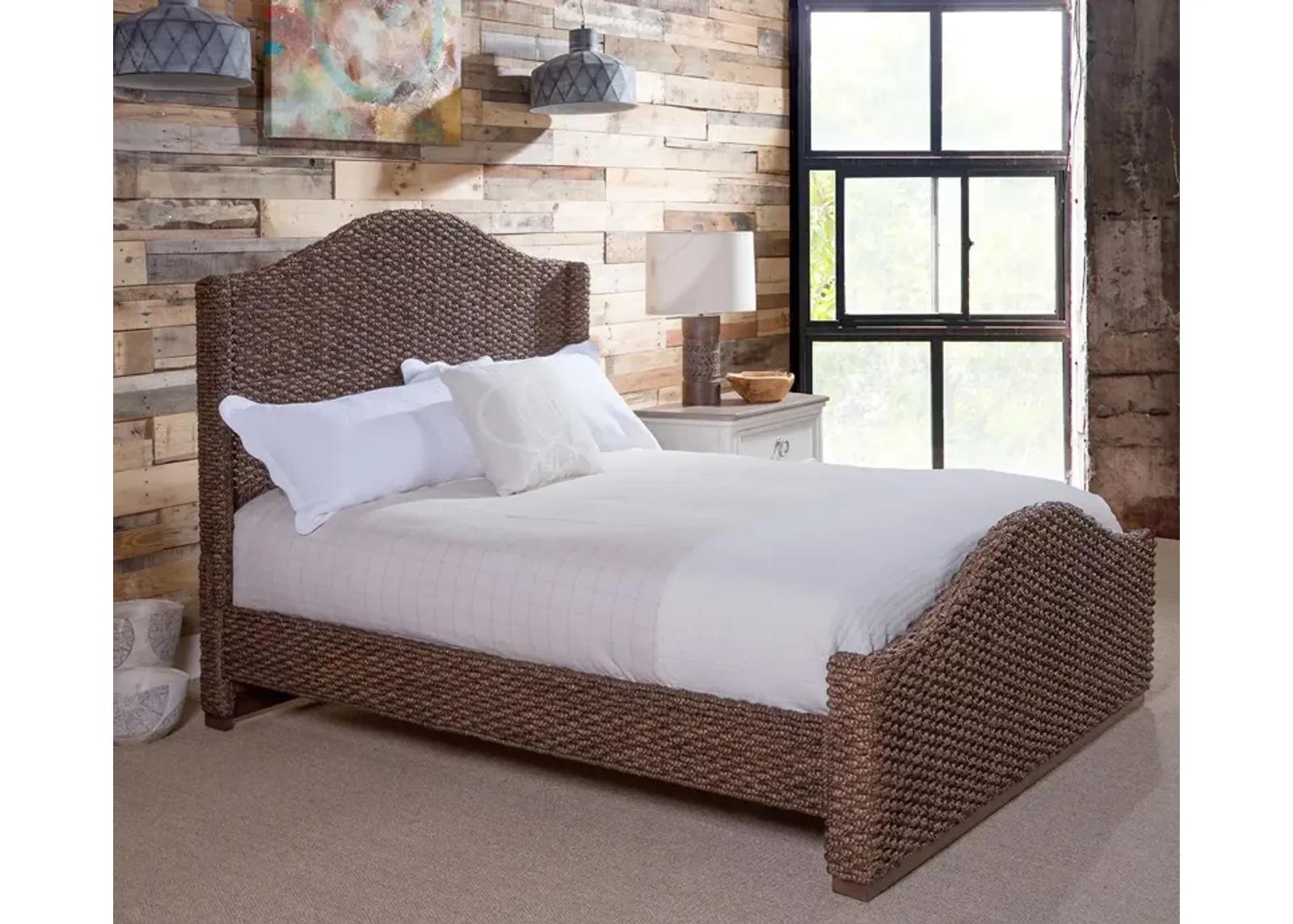 Palmetto Home Braided Sheltered Woven Bed - Brown - Queen