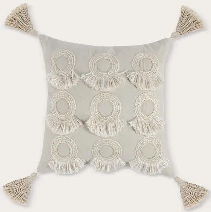 Villa by Classic Home Mansa Natural Throw Pillow