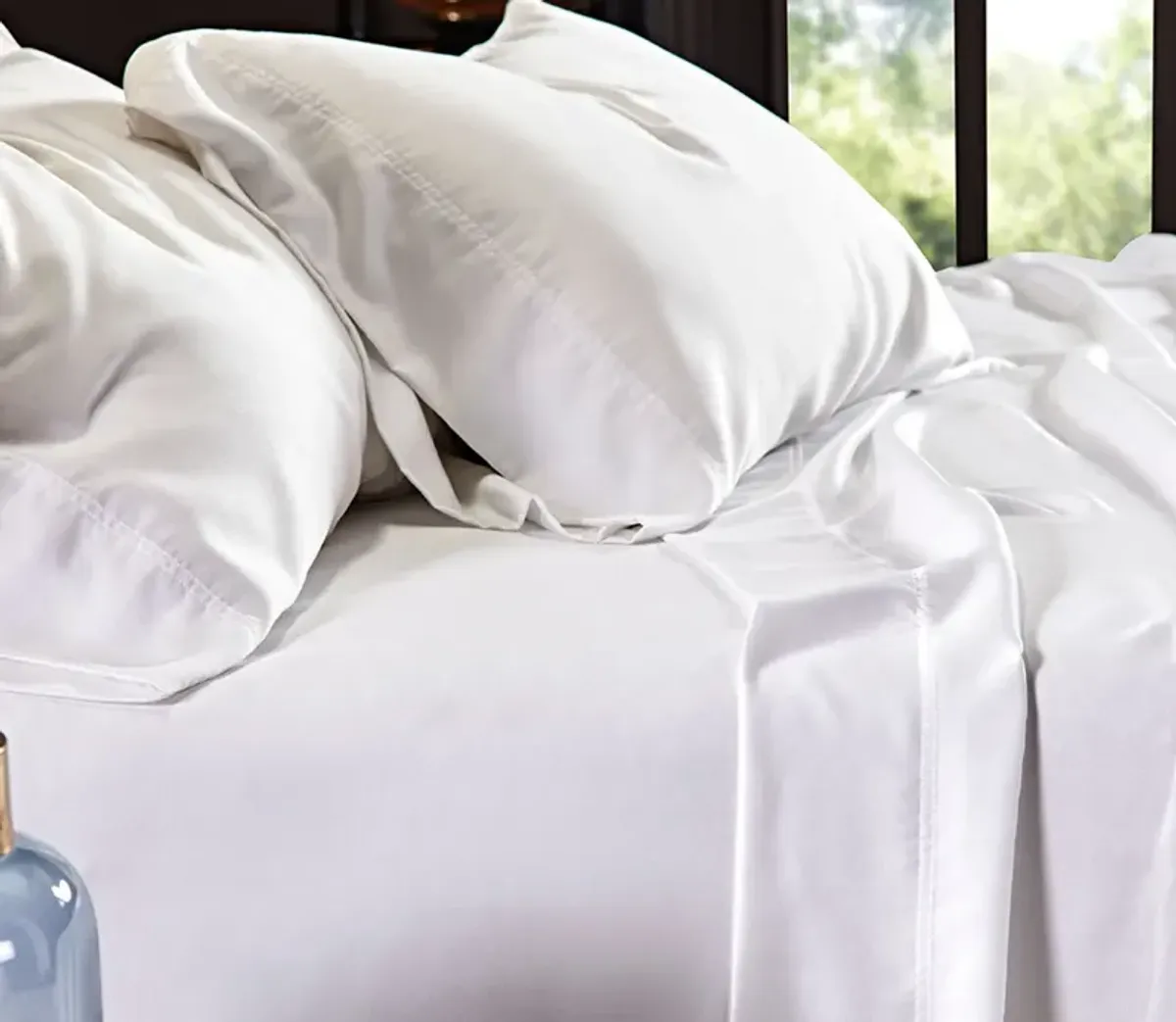 PranaSleep Maderia Lyocell White Sheet Set - King