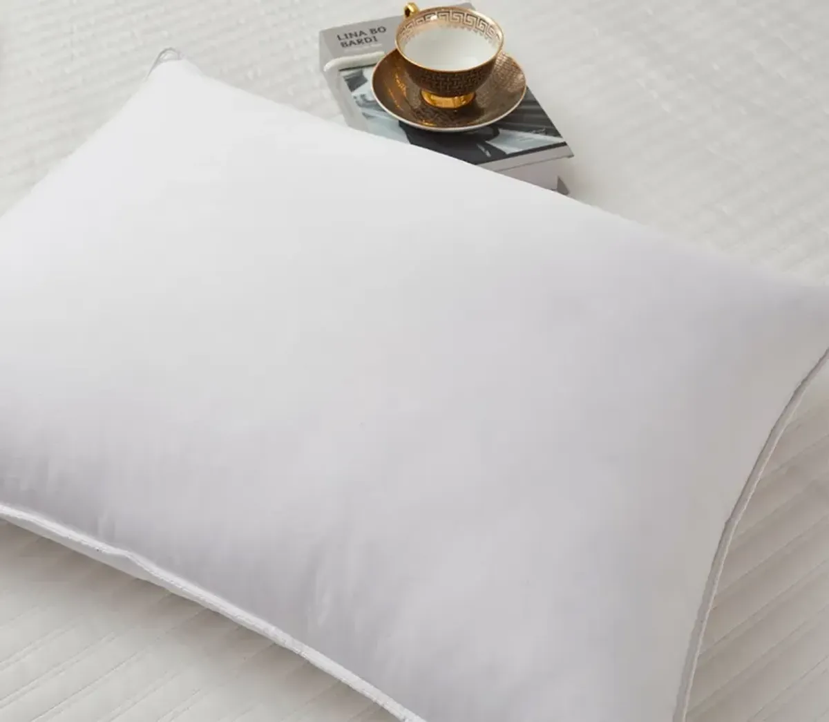 Blue Ridge Home Fashions Blue Ridge Naples Cotton Sateen Medium Firm White Down Pillow - Jumbo