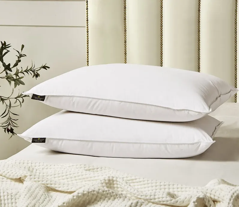 Farm To Home Organic Cotton Softy-Around White Feather and Down Pillow 2-Pack - King