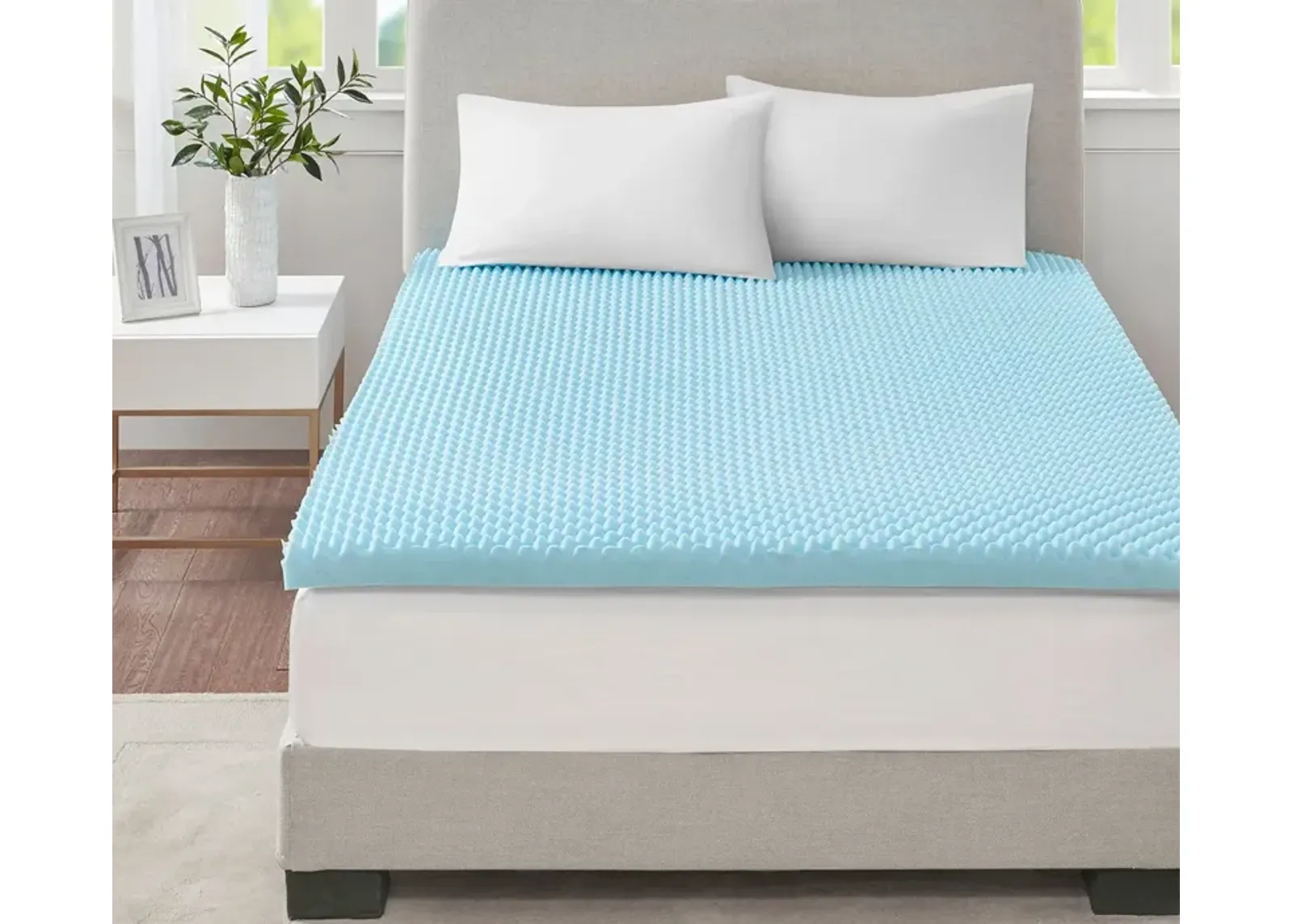 Sleep Philosophy 3-Inch Gel Memory Foam Reversible Cooling Mattress Topper - Memory Foam - Full