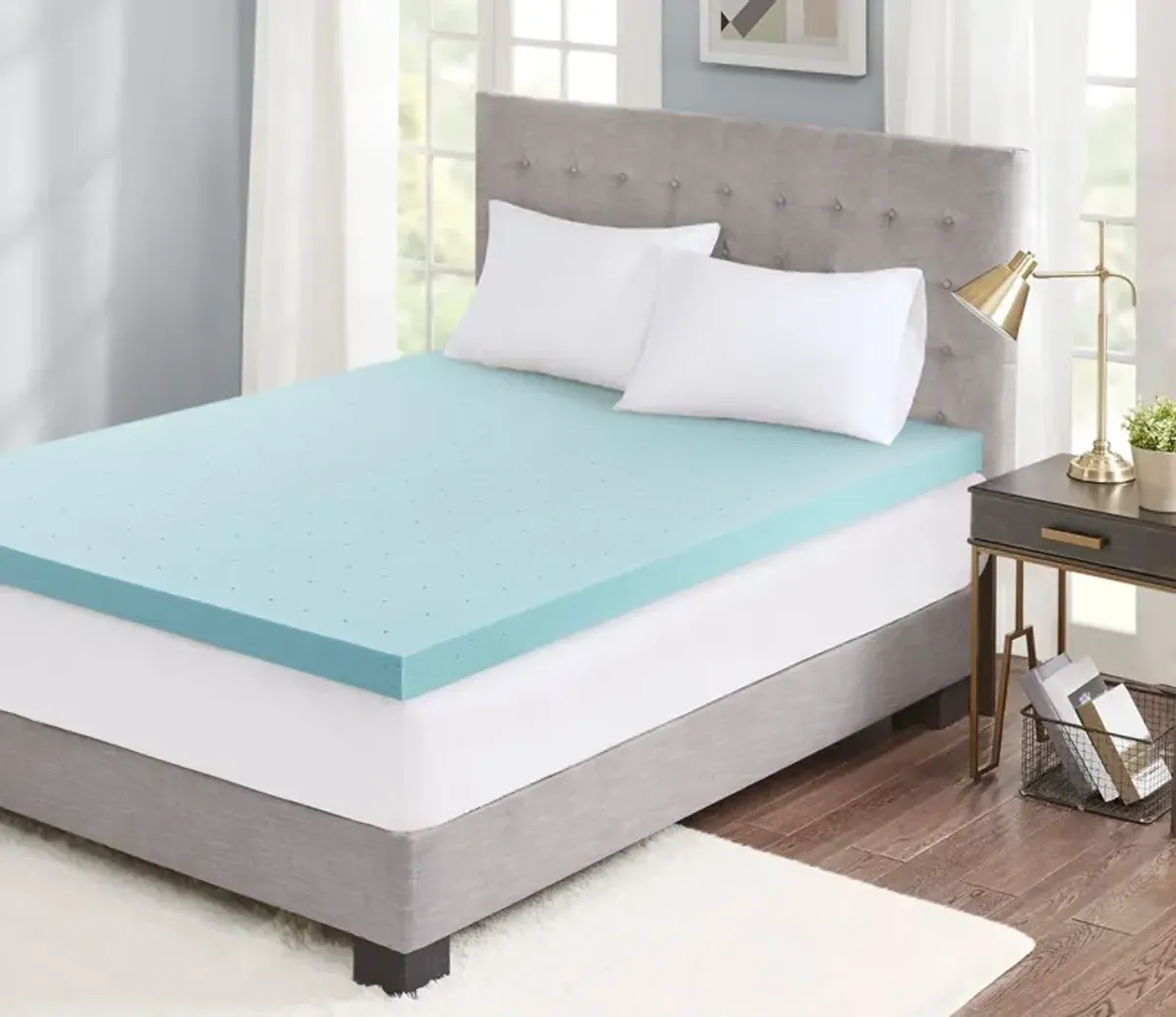 Sleep Philosophy 3-Inch Gel Memory Foam Cooling Mattress Topper - Memory Foam - Full