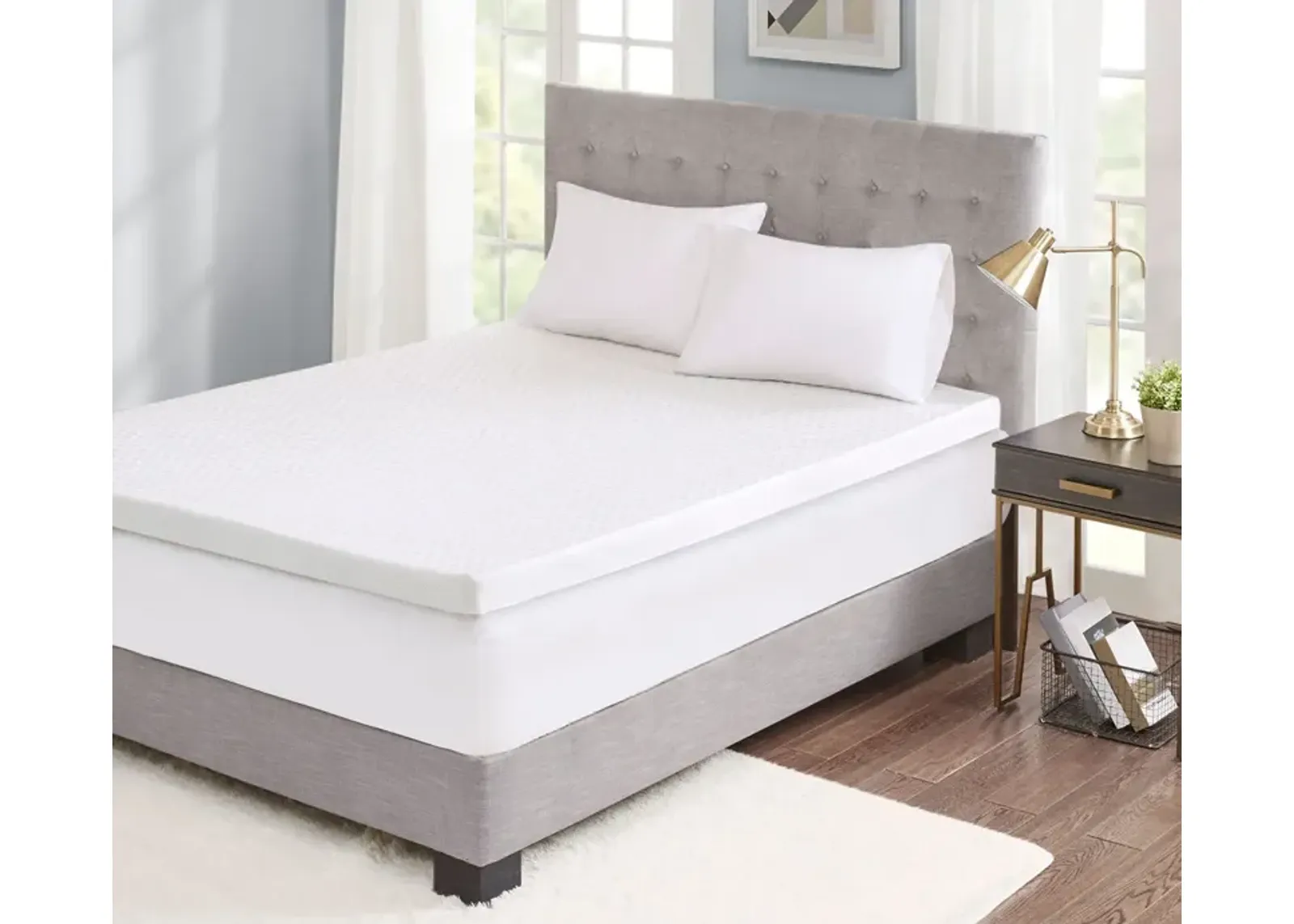 Sleep Philosophy 3-Inch Gel Memory Foam Cooling Mattress Topper - Memory Foam - Full