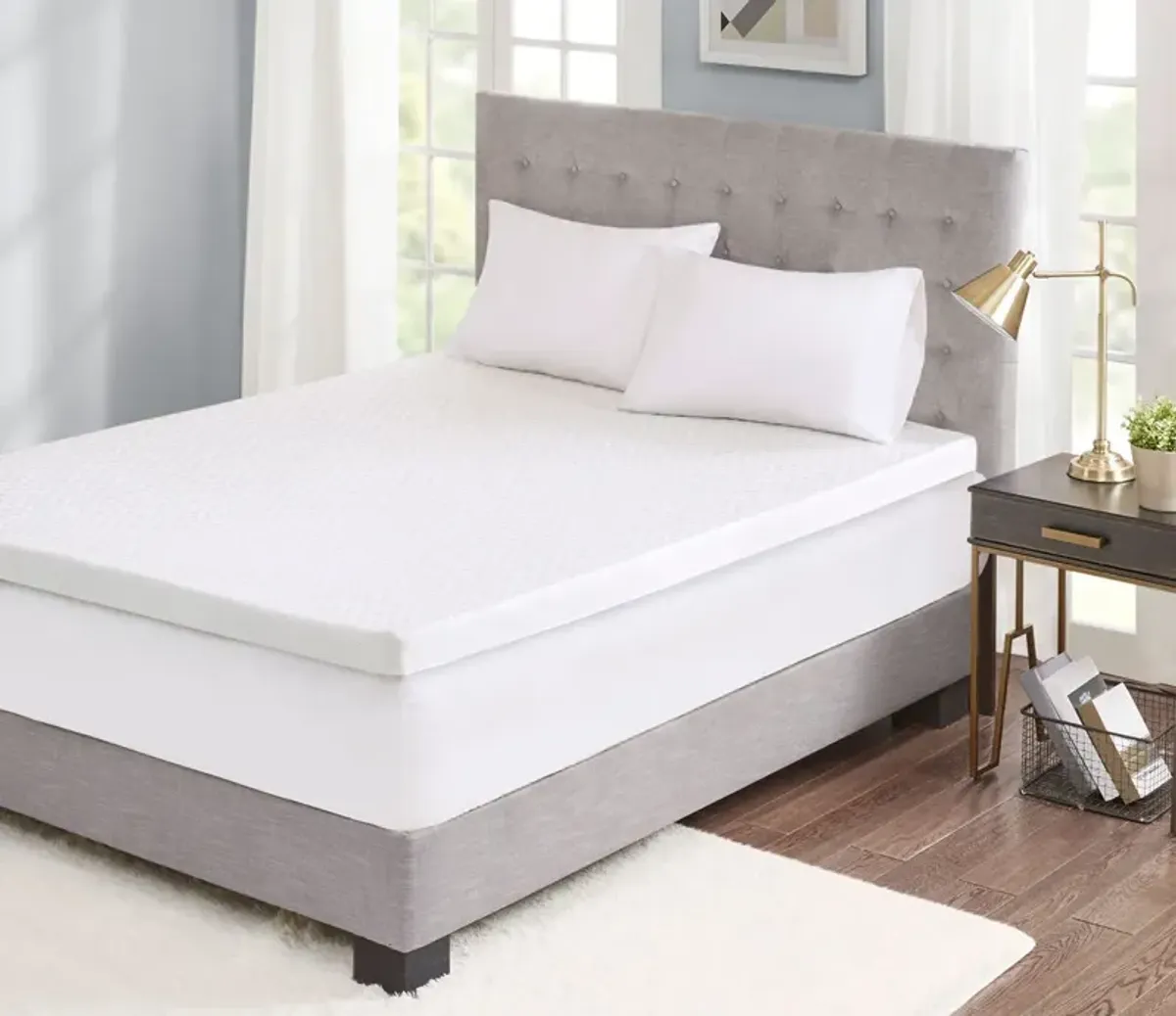 Sleep Philosophy 3-Inch Gel Memory Foam Cooling Mattress Topper - Memory Foam - Full