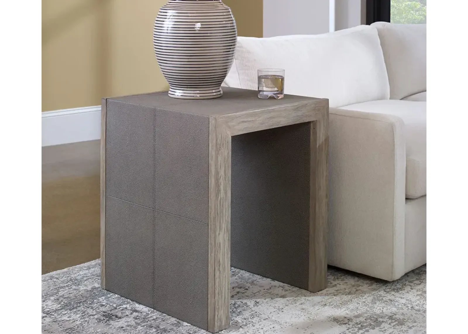 Uttermost Aerina Faux Shagreen End Table