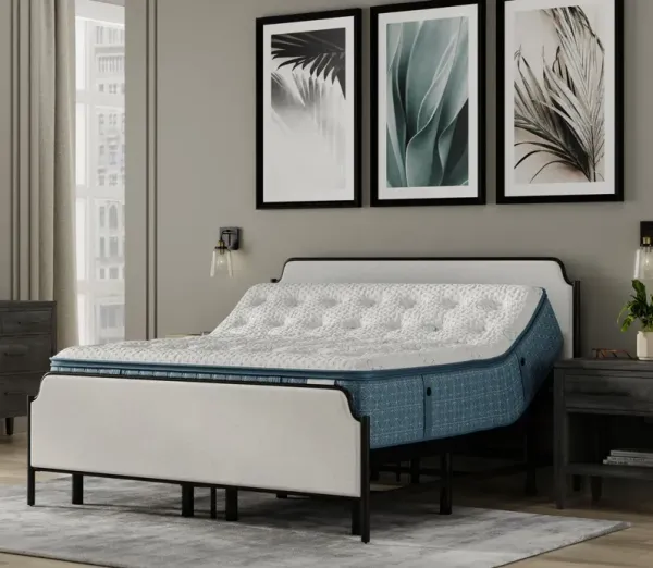 CM Home Alyssa Upholstered Metal Bed - Twin
