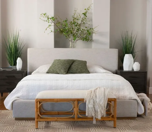 CM Home Bodhi Upholstered Storage Bed - White Boucle - Queen