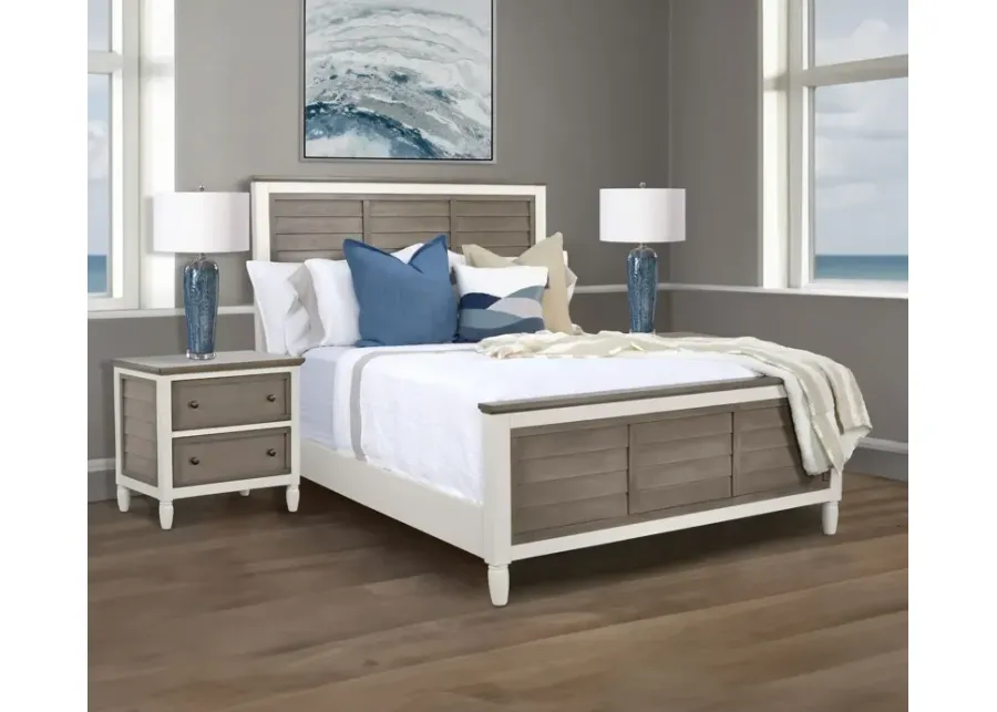 CM Home Delnoir Driftwood Louvered Panel Bed - King